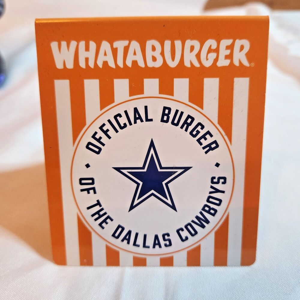 Whataburger #50 Dallas Cowboys Official Burger Table Tent NFL Collectible